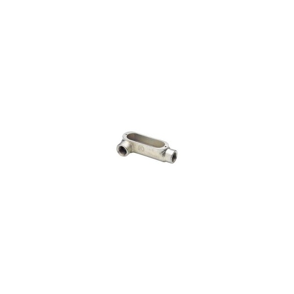 Bridgeport Condulets and Unilets, 1/2'', Zinc Electroplated, Malleable Iron, 2-Hub, Type LR, Threaded Female,  - LR-61