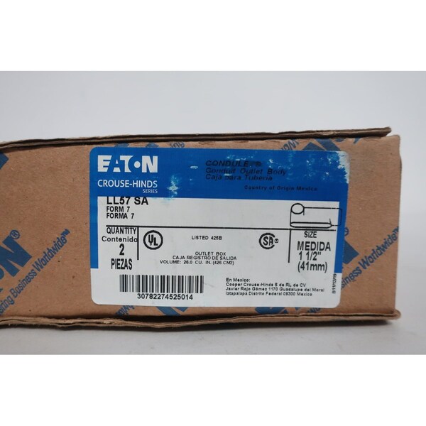 Crouse Hinds Box Of 2 1-1/2in Conduit Outlet Bodies and Box - LL57 SA