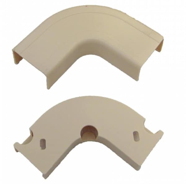 Cable Wholesale 90 Deg Flat Elbow Raceway, 31R3 Series, Ivory - 31R3-001IV