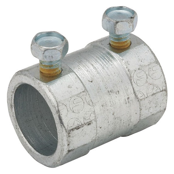 Raco IMC Coupling, 3/4 in, Set Screw, Steel, Zinc Plated, Gray - 3023