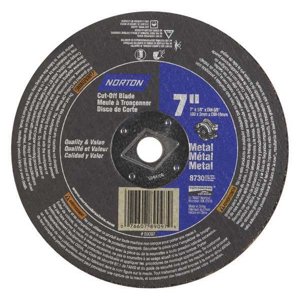 Disco de corte Norton Abrasives para metal, 7"x1/8"x5/8", 8730 rpm - 07660789097