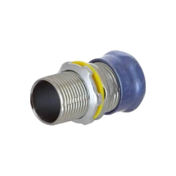 Raco Conduit Fitting Connector, 3/4 in, Compression, Steel, Electro Zinc Plated - 2903RTE