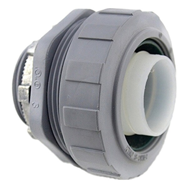 Bridgeport Fittings Conduit Fitting Connector, 1/2 in, Push-On, Nylon, Gray - 432-NMLT