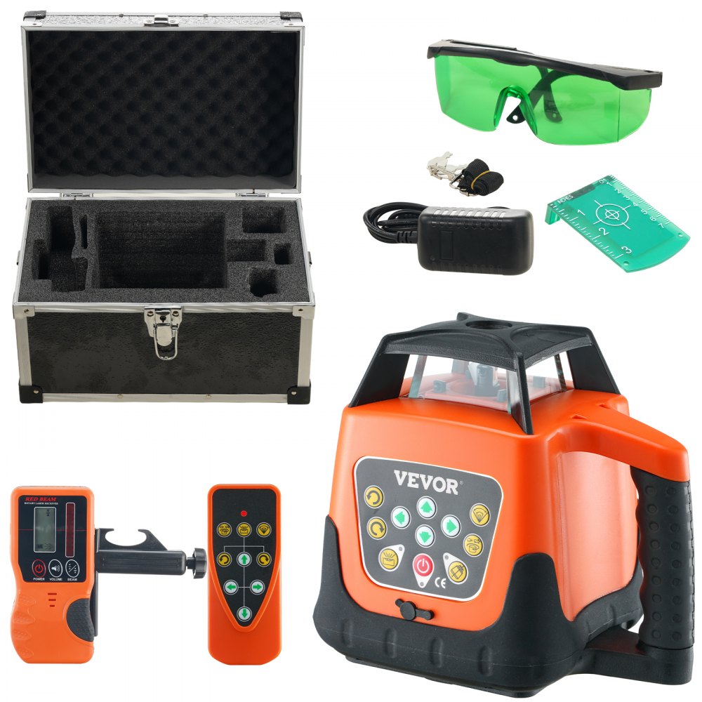 VEVOR Laser Level, 2000ft, 360 Degree Self Leveling Green Cross Line Laser, 5 Rotation Speeds & 4 Scanning Angles Adjustment, IP66 Waterproof Remote Control Manual Self-leveling Mode, Battery Included - XZJG2000FT20MVEDLV1