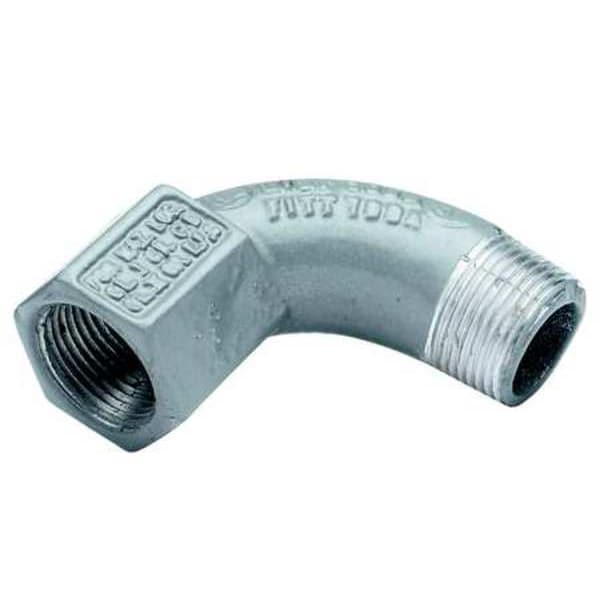 Hubbell Killark IMC 90 Deg Elbow, 1/2 in, Threaded, Aluminum, Powder Coated, Gray - BL-90-1WW