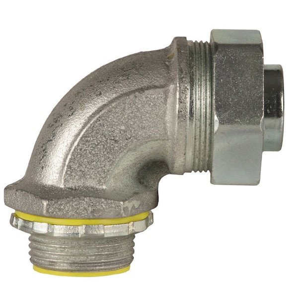 Raco Conduit Fitting Connector, 3/4 in, Liquid-Tight, Steel, Electro Zinc Plated, Gray - 3543