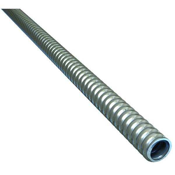 Zoro Select Flexible Metallic Conduit, 1-1/4 in Trade Size, 50 ft, Steel, Galvanized, Gray - 5505-24-00