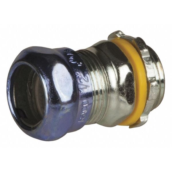 Raco EMT Grounding Connector, 3/4 in, Compression, Steel, Zinc Plated, Blue; Gray - 2903RT