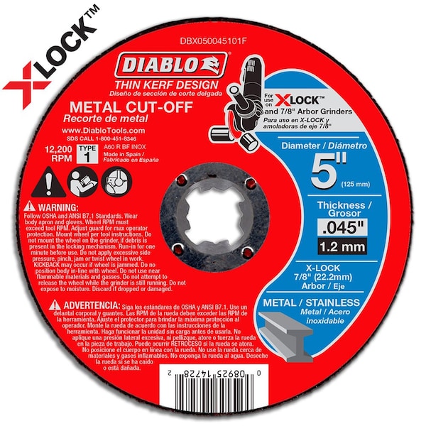 Disco de corte delgado para metal Diablo para X-Lock - DBX050045101F