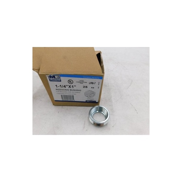 Madison Electric Bushings/Knockout Seals/Locknuts, 1-1/4'' x 1'', Steel, Threaded, Conduit Reducer Bushing - LRB-7