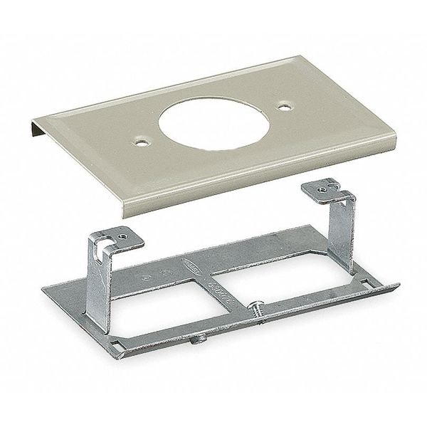 Hubbell Wiring Device-Kellems Single Receptacle Cover, Ivory - HBL3033JEIV