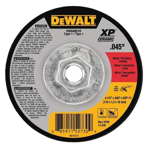 Dewalt 4-1/2" x .045" x 5/8"-11 XP CER T1 Mini Hub - DWA8951H