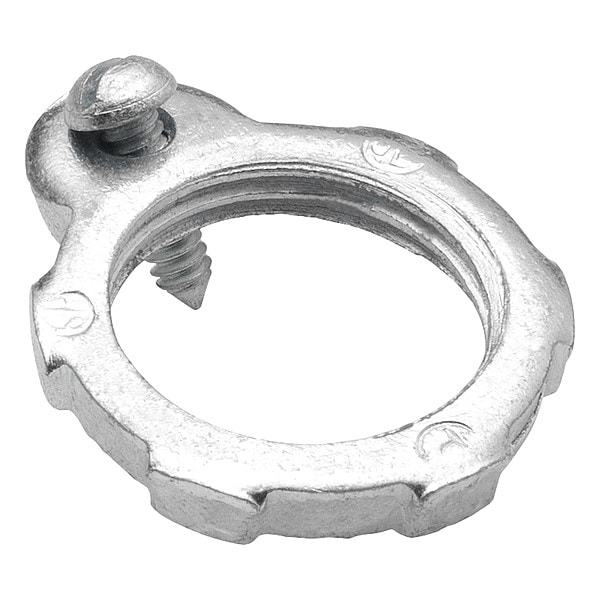 Bridgeport Fittings Conduit Fitting Locknut, 4 in, Plastic, Plain, White - 123-S