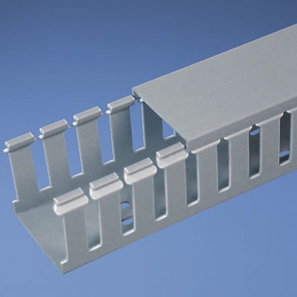 Panduit Base Wiring Duct, Type G, Wide Slot, Light Gray, 2.5" x 3" x 1' (6-Pack) - G2.5X3LG6