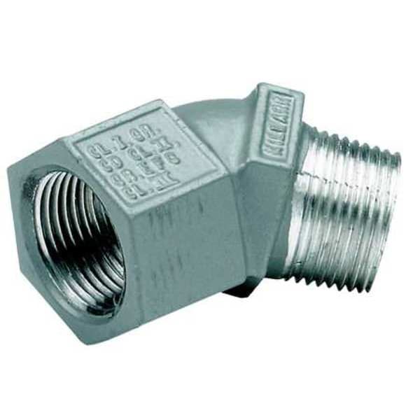 Hubbell Killark IMC 45 Deg Elbow, 1/2 in, Threaded, Iron, Powder Coated, Gray - MF-45-1MWW