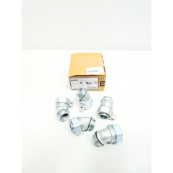 O-Z/Gedney 45DEG GROUNDING LIQUIDTIGHT CONNECTOR 1IN CONDUIT FITTING, 5PK - 4Q4100L