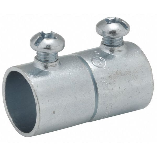 Raco EMT Coupling, 1 in, Set Screw, Steel, Zinc Plated, Gray - 2024