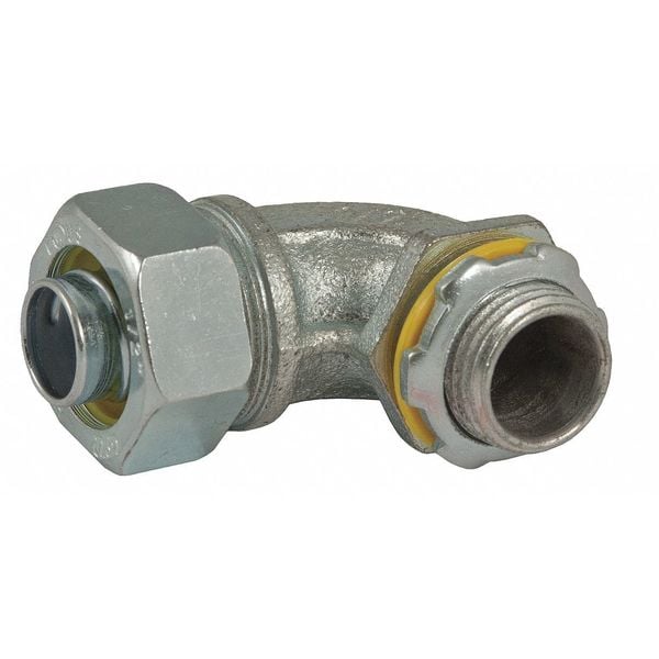 Raco Conduit Fitting Connector, 1 in, Liquid-Tight, Steel, Electro Zinc Plated, Gray - 3424