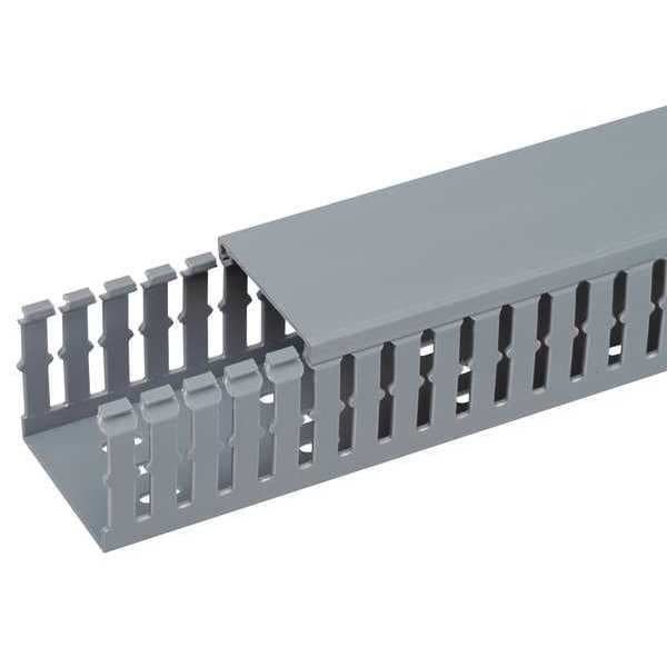 Panduit Base Wiring Duct, Type F, Narrow, Adhesive, Light Gray, 5" x 5" x 1' (6-Pack) - F.5X1LG6-A