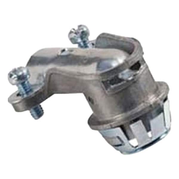 Bridgeport Fittings Flexible MC Connector, 3/8 in, Push-On, Die Cast Zinc, Plain - 850SP