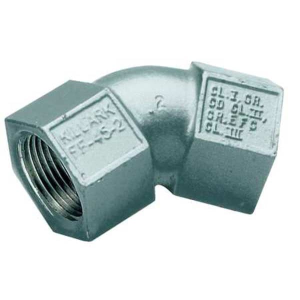 Hubbell Killark IMC 45 Deg Elbow, 3/4 in, Threaded, Iron, Powder Coated, Gray - FF-45-2MWW