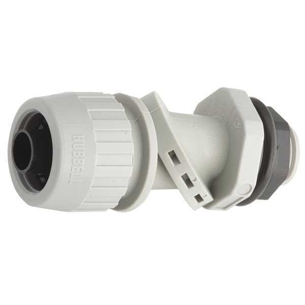 Raco Conduit Fitting Connector, 3/8 in, Liquid-Tight, Nylon, Zinc Plated, Gray - 4731