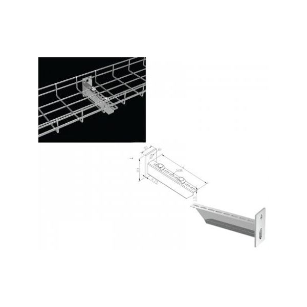Kable Kontrol Reinforced Wall Support Bracket, 12'' Wide - KK-RFB-12-EZ