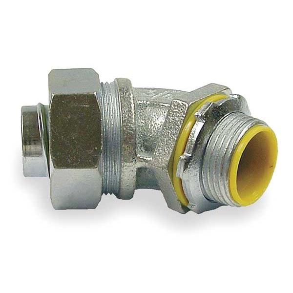 Raco Conduit Fitting Connector, 3/4 in, Liquid-Tight, Steel, Electro Zinc Plated, Gray - 3563
