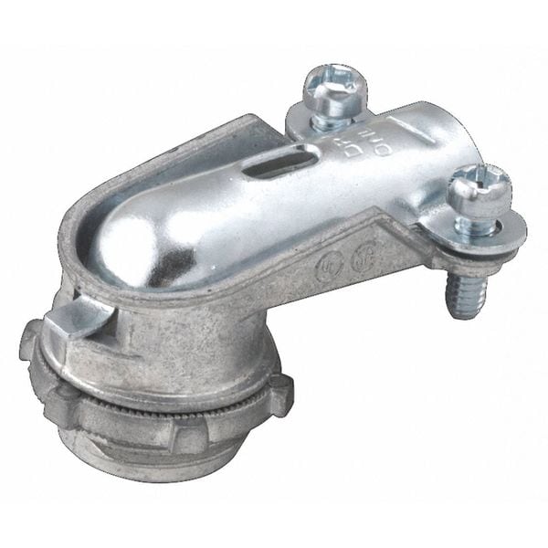 Raco Flexible AC/MC Grounding Connector, 3/4 in, Push-On, Zinc Alloy, Gray - 2693