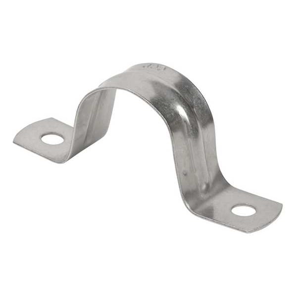 Calbrite Two Hole Strap, Conduit; Pipe Use, 1/2 in, 316 Stainless Steel, Polished Brite - S605002S00