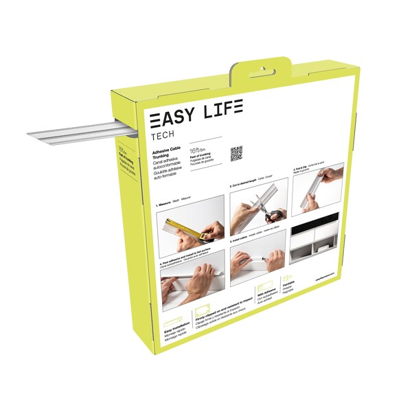 Easylife Tech Raceway, 11-3/4 in W, 12 in H, 2-1/4 in L, White - 71502A-EL