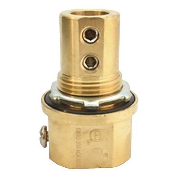 Bridgeport Fittings EMT/Rigid Grounding Hub, 1 in, Set Screw; Threaded, Brass, Plain - MCH-100