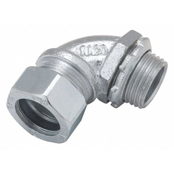 Raco EMT 90 Deg Elbow, 1/2 in, Malleable Iron, Electro Zinc Plated - 2072