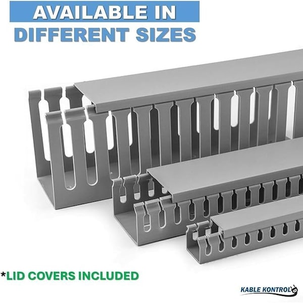 Kable Kontrol Open Slot Wire Duct 2'' W x 2'' H x 6.5' L, PVC, UL Listed, Gray - PFOS2X2S