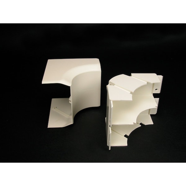 Legrand Internal Elbow Raceway, 40N2 Series, 1 Channel, 4 in W, 2 in H, 4-1/2 in L, White - 40N2F17WH