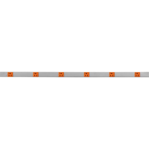Hubbell Wiring Device-Kellems Metal PlugTrak, Isolated Ground, 15A 1 Circuit, 6 Receptacle, 3' Length, Gray - HBL20IG306GY