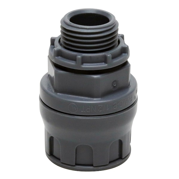 Apollo Conduit Fitting Connector, 1/2 in, Push-On, Stainless Steel - ELMA126JR