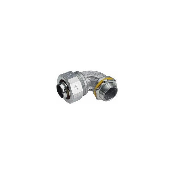 Eaton Conduit Fitting Connector, Liquid-Tight, Iron, Electro Zinc Plated - LTB10090