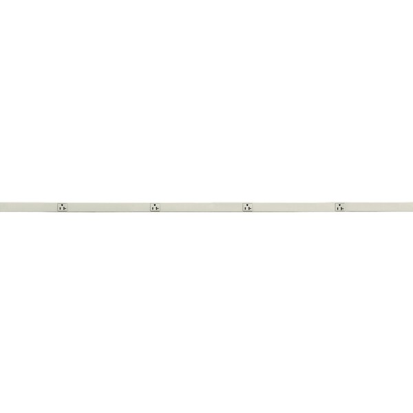 Hubbell Wiring Device-Kellems Metal PlugTrak, 20A 125V, 1 Circuit, 4 Receptacle, 6' Length, Ivory - HBL24GB618IV