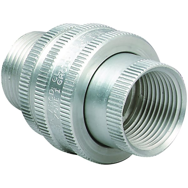 Hubbell Killark Male Conduit Union, 4 in, Threaded, Aluminum, Plain, Silver - GUM-0