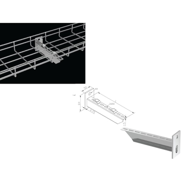 Kable Kontrol Reinforced Wall Support Bracket - 4" Wide - KK-RFB-4-EZ