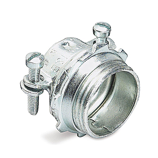 Abb Conduit Fitting Connector, 1-1/4 in, Malleable Iron, Electro Zinc Plated, Silver - 3305