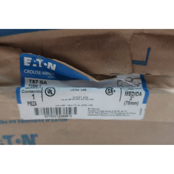 Crouse Hinds Aluminum 3In Conduit Outlet Bodies And Box - T87 SA