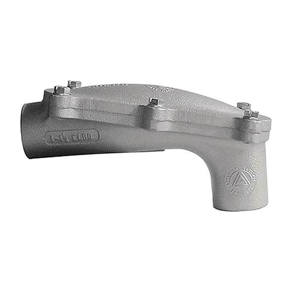 Appleton Electric IMC Elbow, 3/4 in, Threaded, Aluminum, Powder Coated, Gray - ELBD-75A