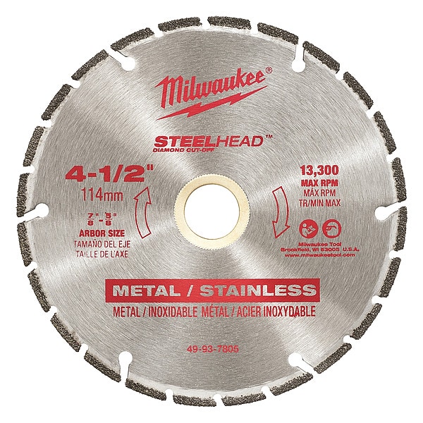 Herramienta Milwaukee 4-1/2 pulgadas Steelhead Diamond Cut-Off Blade - 49-93-7805