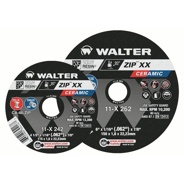 Rueda de Corte Zip xx de Walter Surface Technologies 7'' x 5/64'' x 7/8'' T1 - 11X272