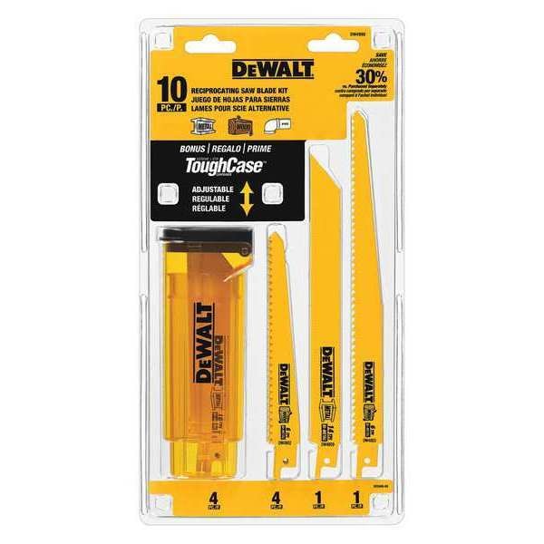 Juego de 10 hojas de sierra recíproca bimetálica Dewalt con estuche - DW4898