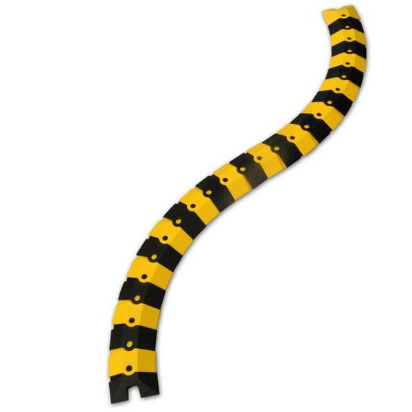 Ultratech Cable Protector, 3/4 in H, 39-1/2 in L, 3 in W, 1 Channel, ABS, Black, Yellow - 1800