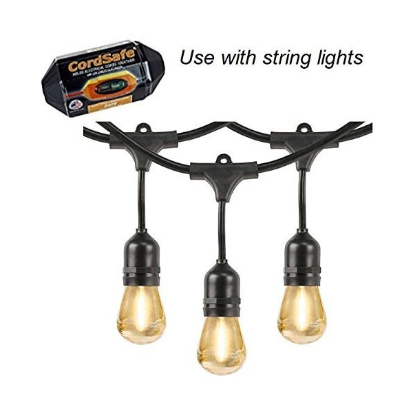 Cordsafe Electrical Extension Cord Protective Safety Cover Water-Resistant Indoor Outdoor Black - 2360