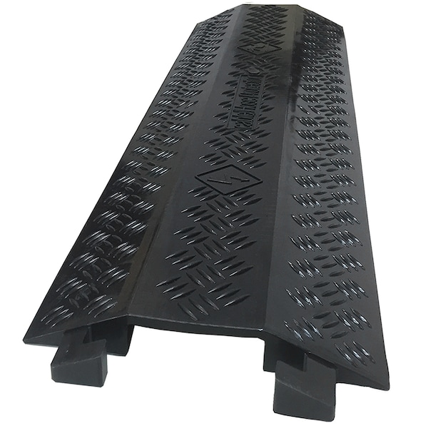 Electriduct Cable Protector, 1-1/2 in H, 37-1/2 in L, 11 in W, 1 Channel, Polyurethane, Black - DO-DT-MED-BK